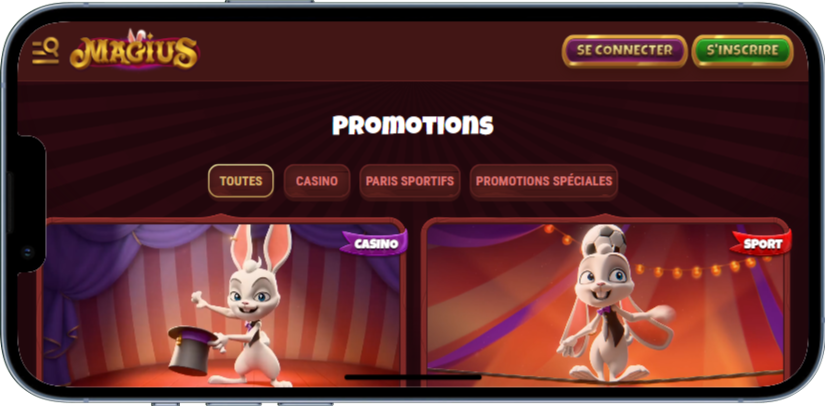 Mobile App Bonus sur Magius Online Casino