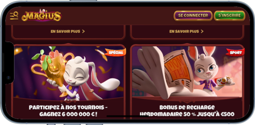 Bonus et Promotions sur la version Mobile de Magius Casino