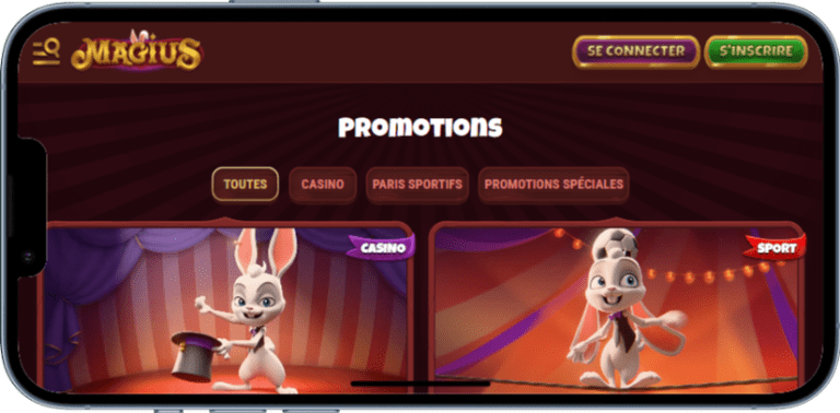 Mobile App Bonus sur Magius Online Casino